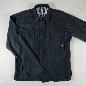 Livity Outernational Mens XL Hemp Blend Chore Jacket Charcoal Gray Y2K Retro